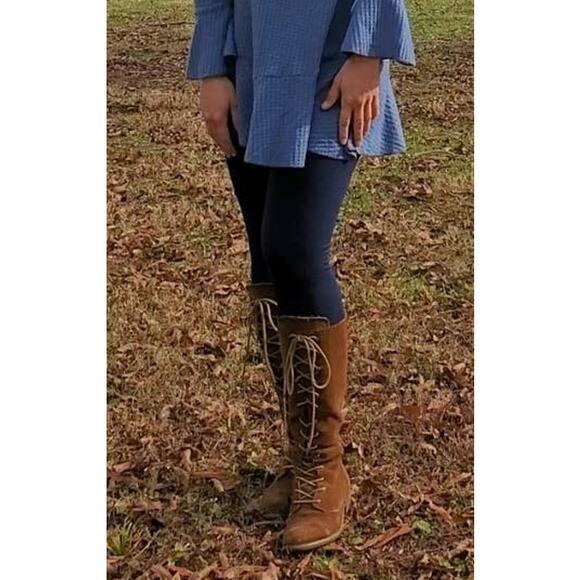 New Mix fleece line high waist leggings navy blue one size - Picture 3 of 4